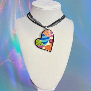 Vibrant Multicolor Heart Necklace